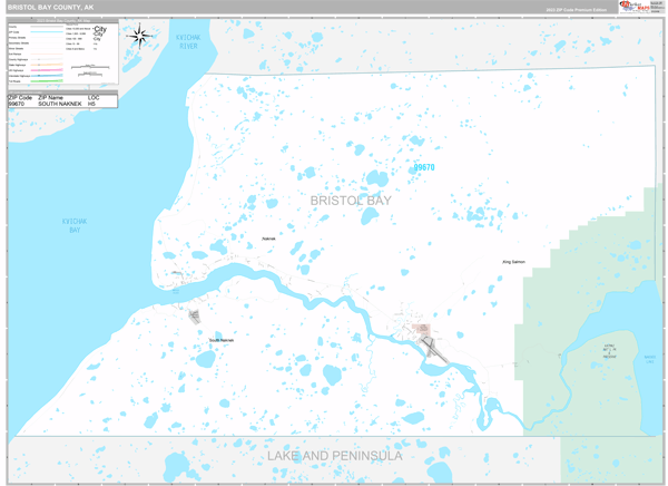 Bristol Bay County, AK Wall Map